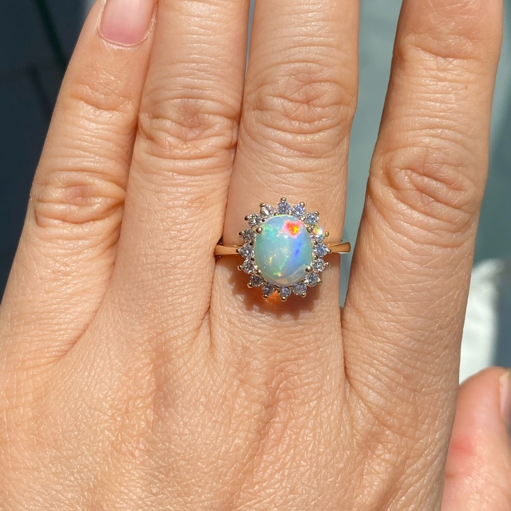 Opal And Diamond Ring.. Authentic - image 3